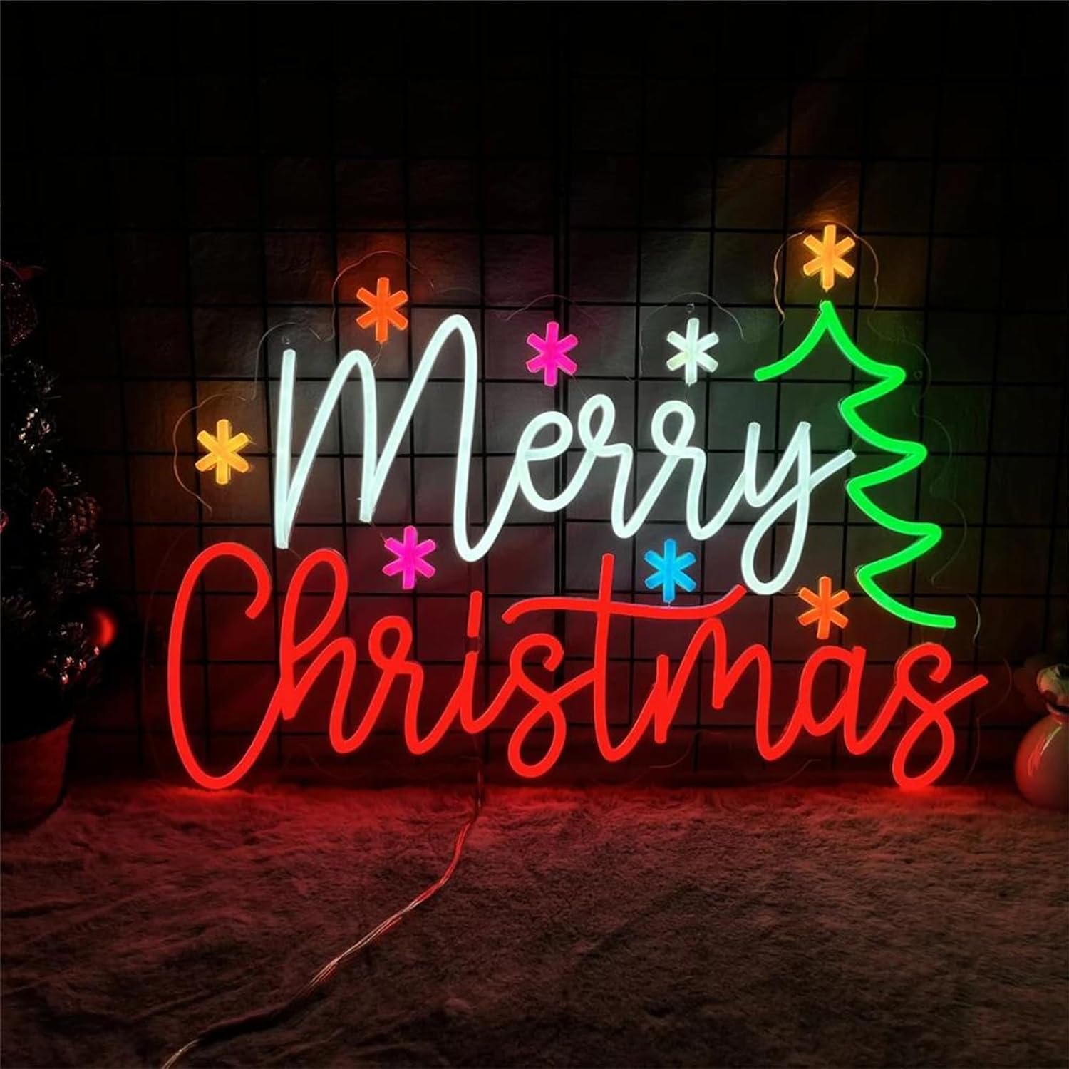 Lighting Home Decor Ideas - Lampu Neon Selamat Natal dengan Bintang