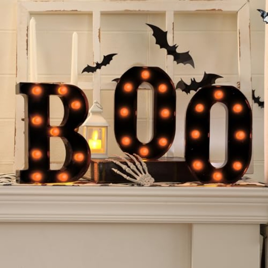 Light Up Letters Marquee - Dekorasi Halloween - 3 Huruf Lampu