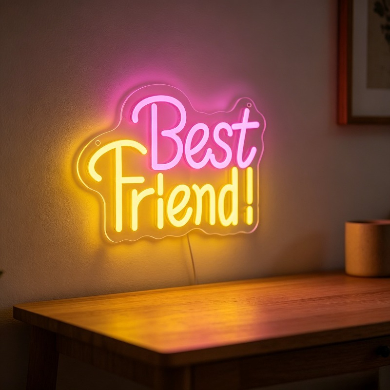 Lighting Home Decor Ideas - Lampu Neon Best Friend, Lampu LED