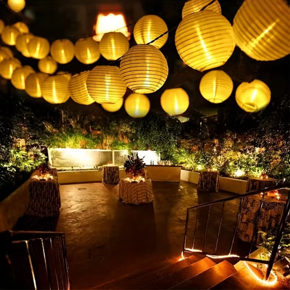 Lantern Paper Solar - Lampu Tali Lentera Kertas 10LED/20LED, Lampu