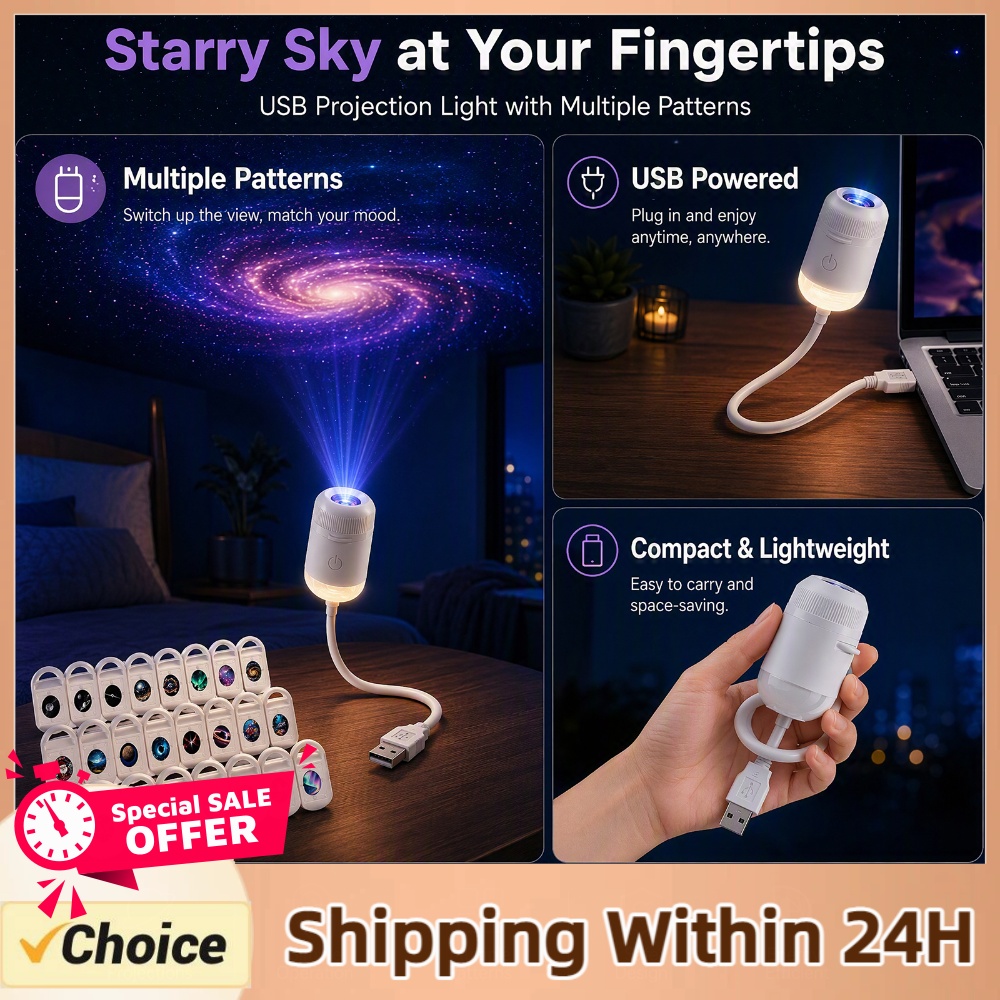 Lighting Decor Home - Lampu Proyektor Langit Berbintang USB HD,
