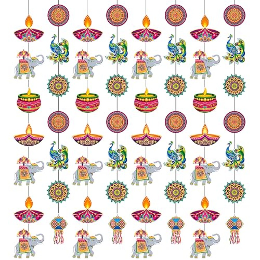 Lighting Decoration For Diwali - 8 Buah Perlengkapan Dekorasi Gantung Happy