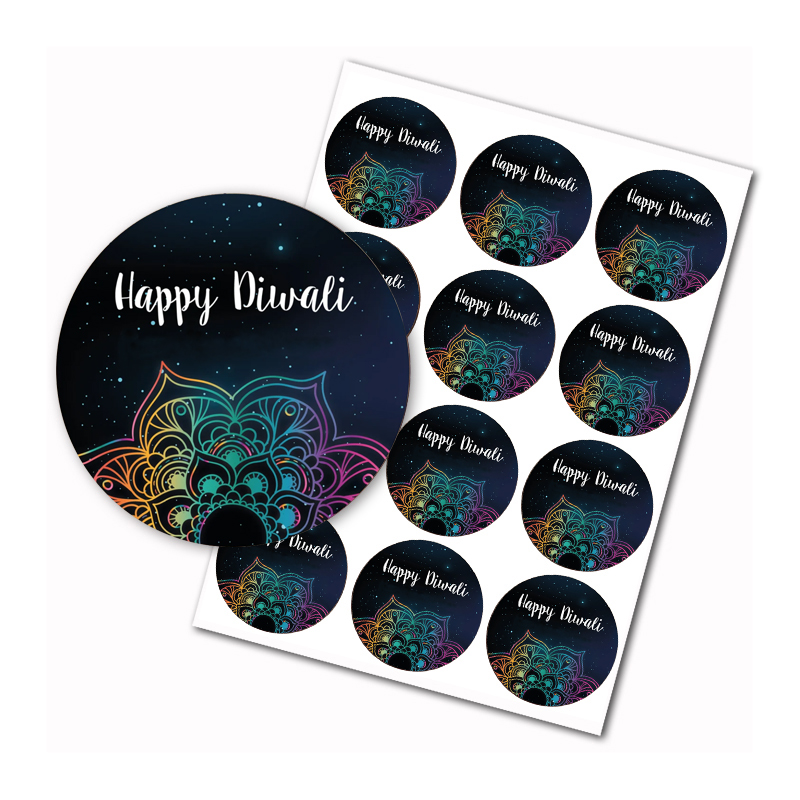 Lighting Decoration For Diwali - Stiker Happy Diwali Festival India lampu