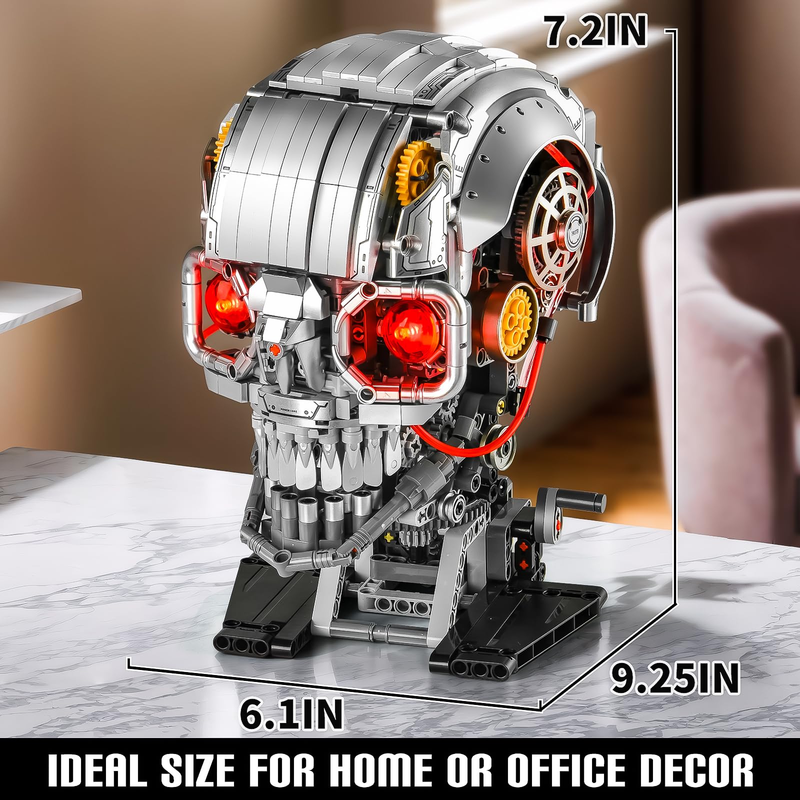 Lighting Home Decor Ideas - 1099PCS Ideas Mechanical Skull Building Set