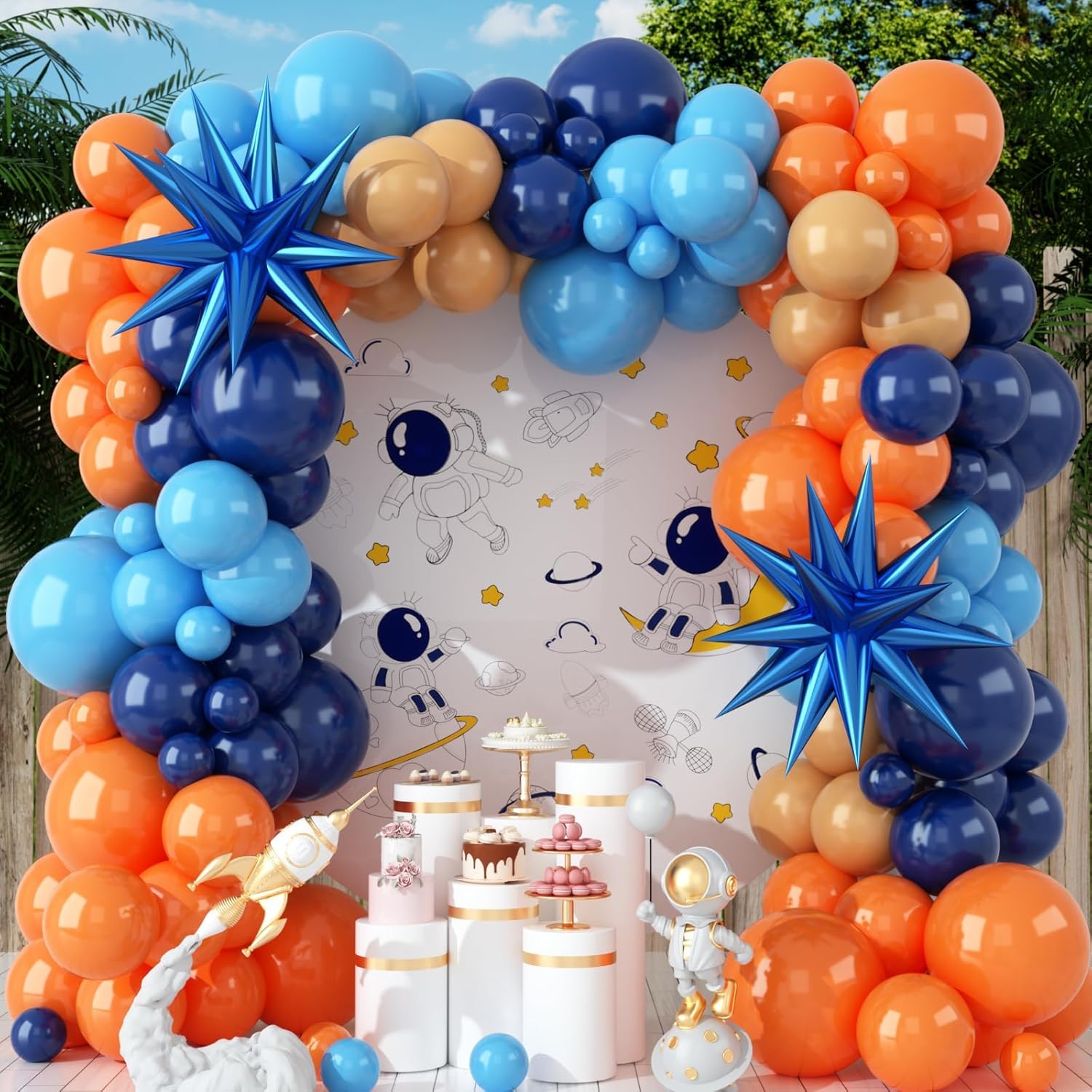 Orange Lighting Decor - 137 Buah Set Balon Lateks Oranye
