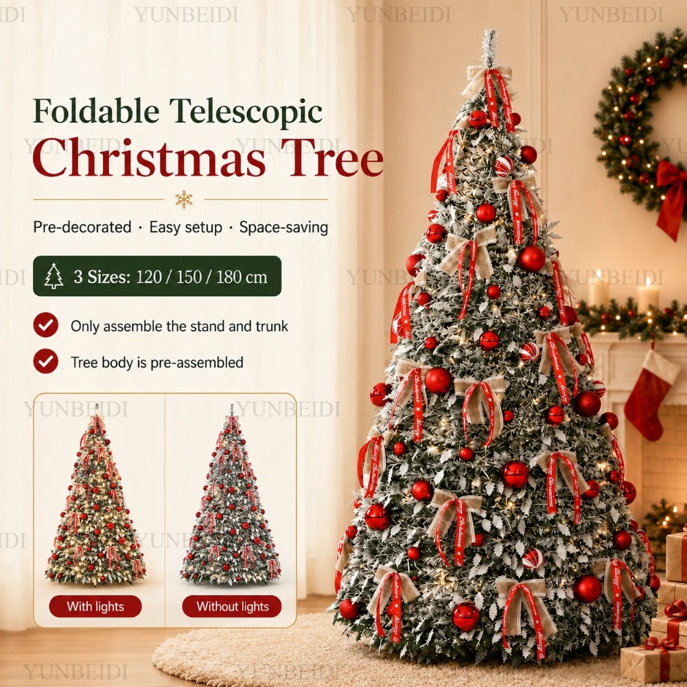 Home Decor Lighting Tree - Pohon Natal Lipat dengan Ornamen &