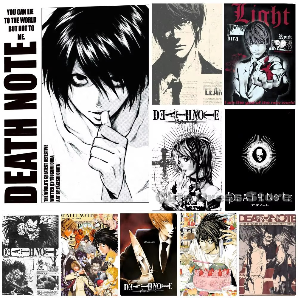 Lighting Room Decor Items - Lukisan Kanvas Death Note Tanpa Bingkai,