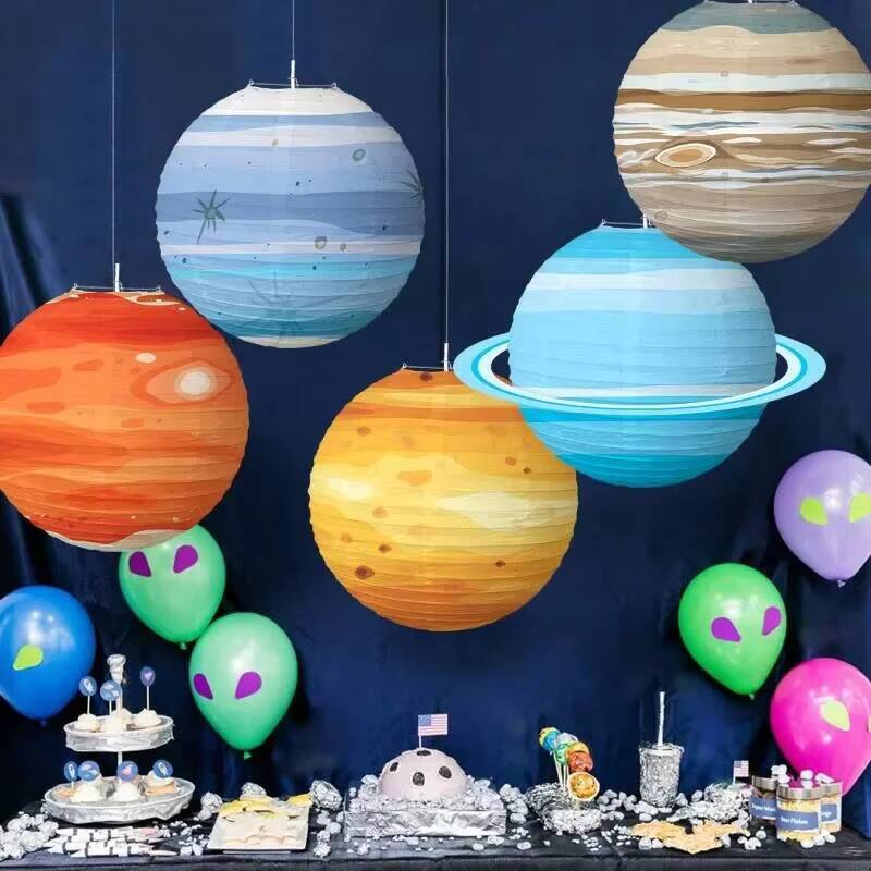 Lantern Paper Solar - 8、16Pcs 30Cm Lentera Lipat Portabel Tema