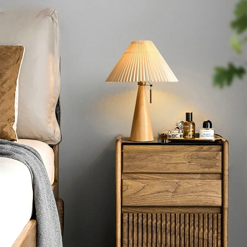 Lighting Decor Home - Lampu Meja Lipit Retro Lampu Kayu