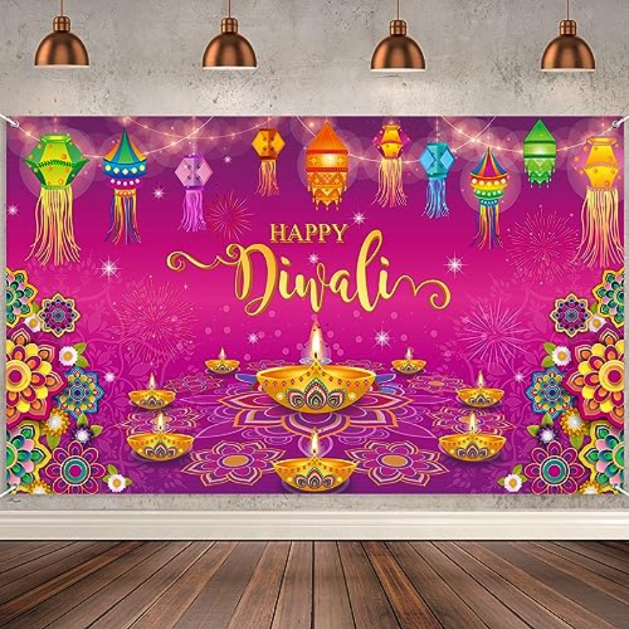 Dekorasi Spanduk Latar Belakan - Lighting Decoration For Diwali ulasan dan harga
