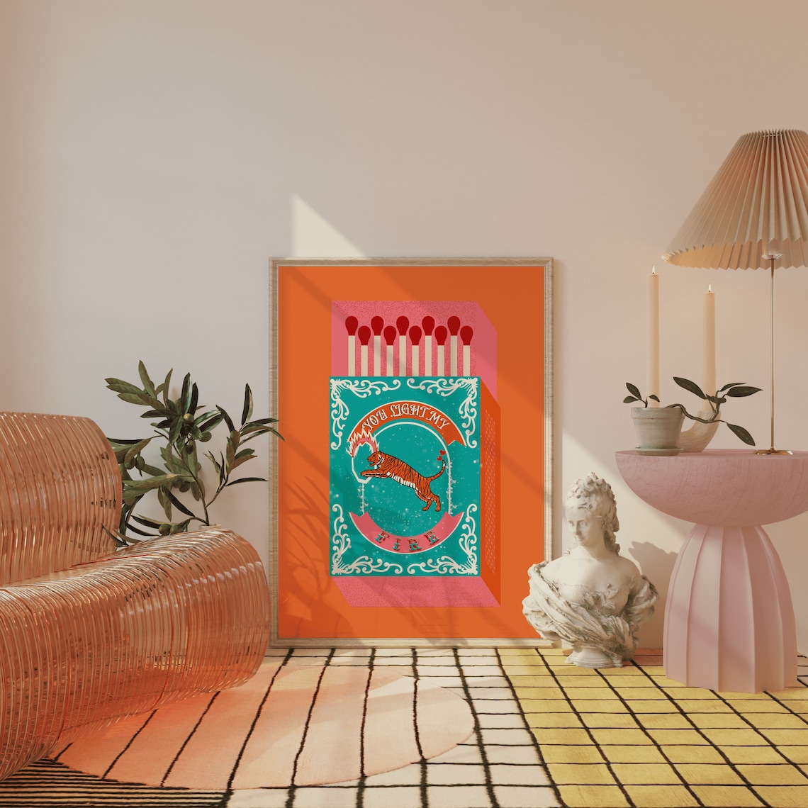 You Light My Fire Orange Kotak - Orange Lighting Decor ulasan dan harga