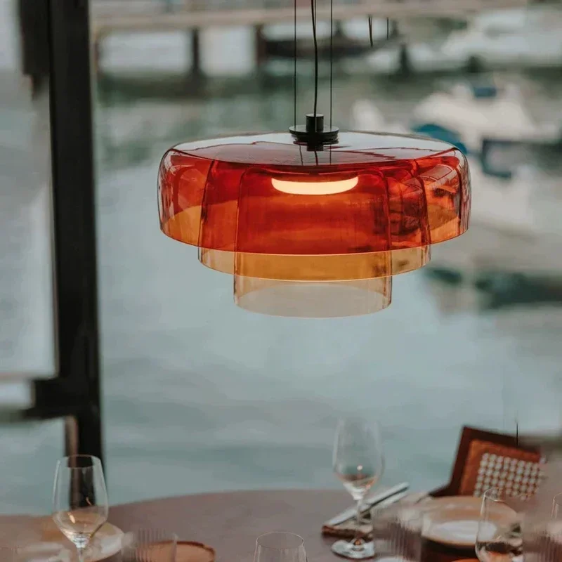 Lampu Gantung Kaca Minimalis M - Orange Lighting Decor ulasan dan harga