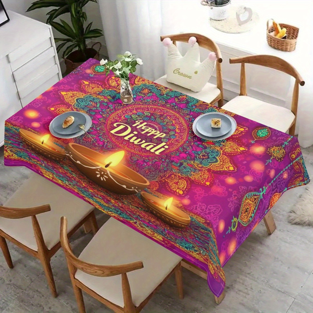 Taplak Meja Persegi Panjang Mo - Lighting Decoration For Diwali ulasan dan harga
