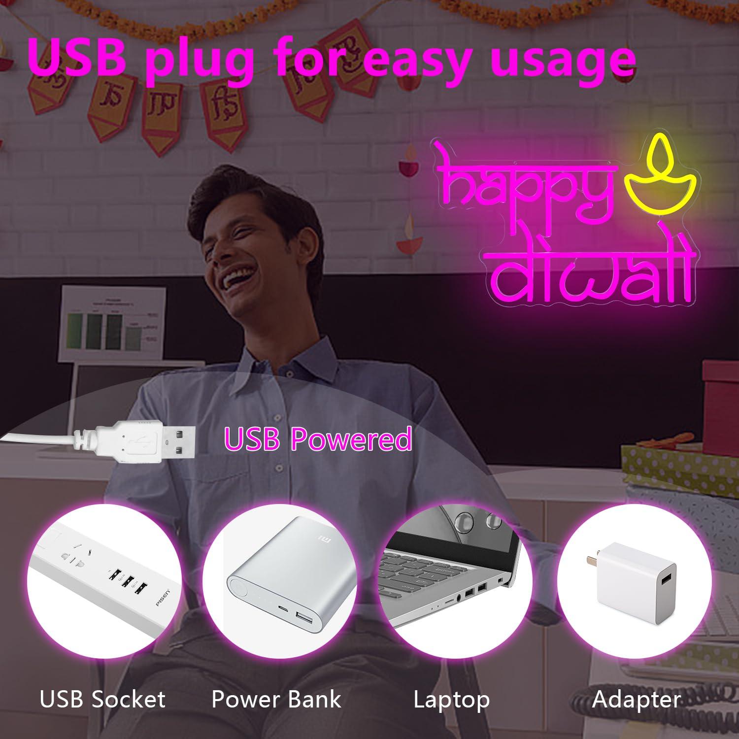 Lampu Neon LED Happy Diwali Be - Lighting Decoration For Diwali ulasan dan harga