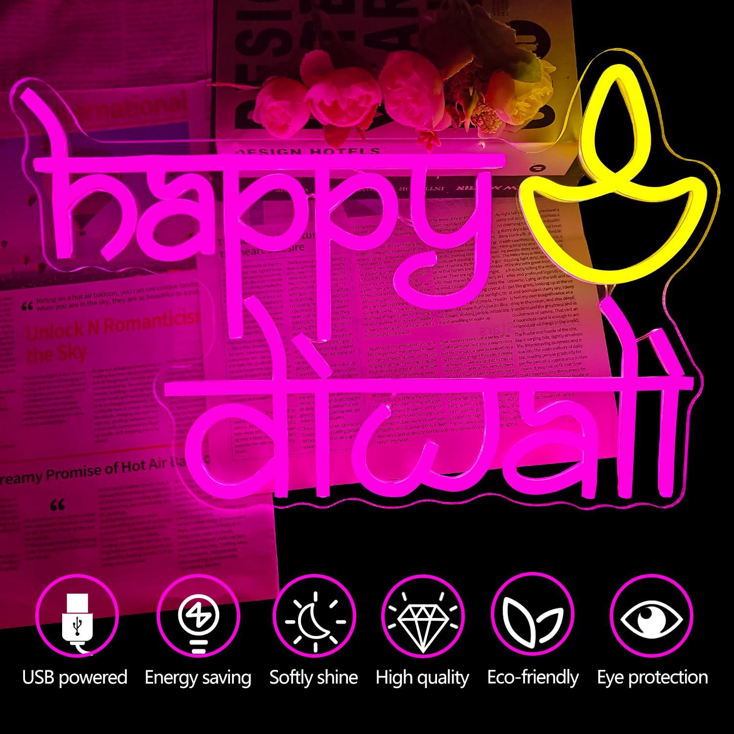 Lampu Neon LED Happy Diwali Be - Lighting Decoration For Diwali ulasan dan harga