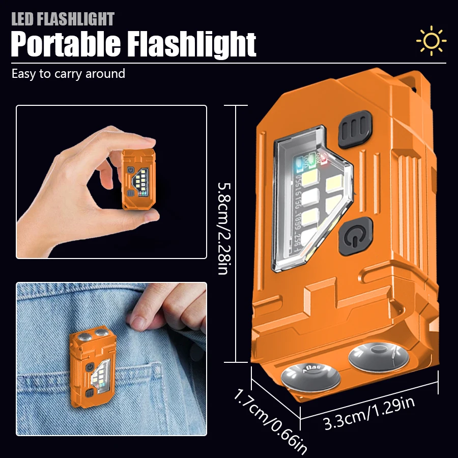 Gantungan Kunci Mini Senter ED - Orange Lighting Decor ulasan dan harga