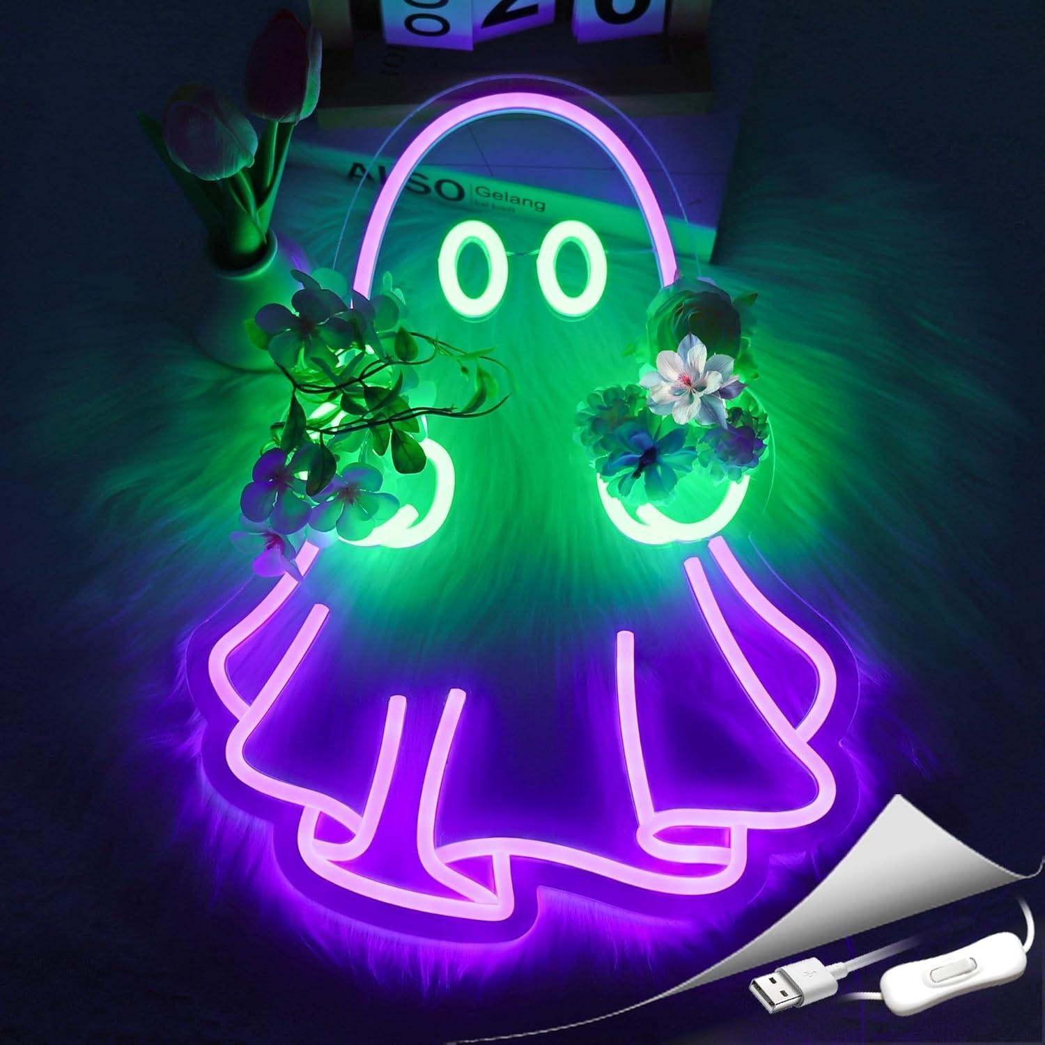 Lampu Neon LED USB Ghost Sign, - Lighting Decor Home ulasan dan harga