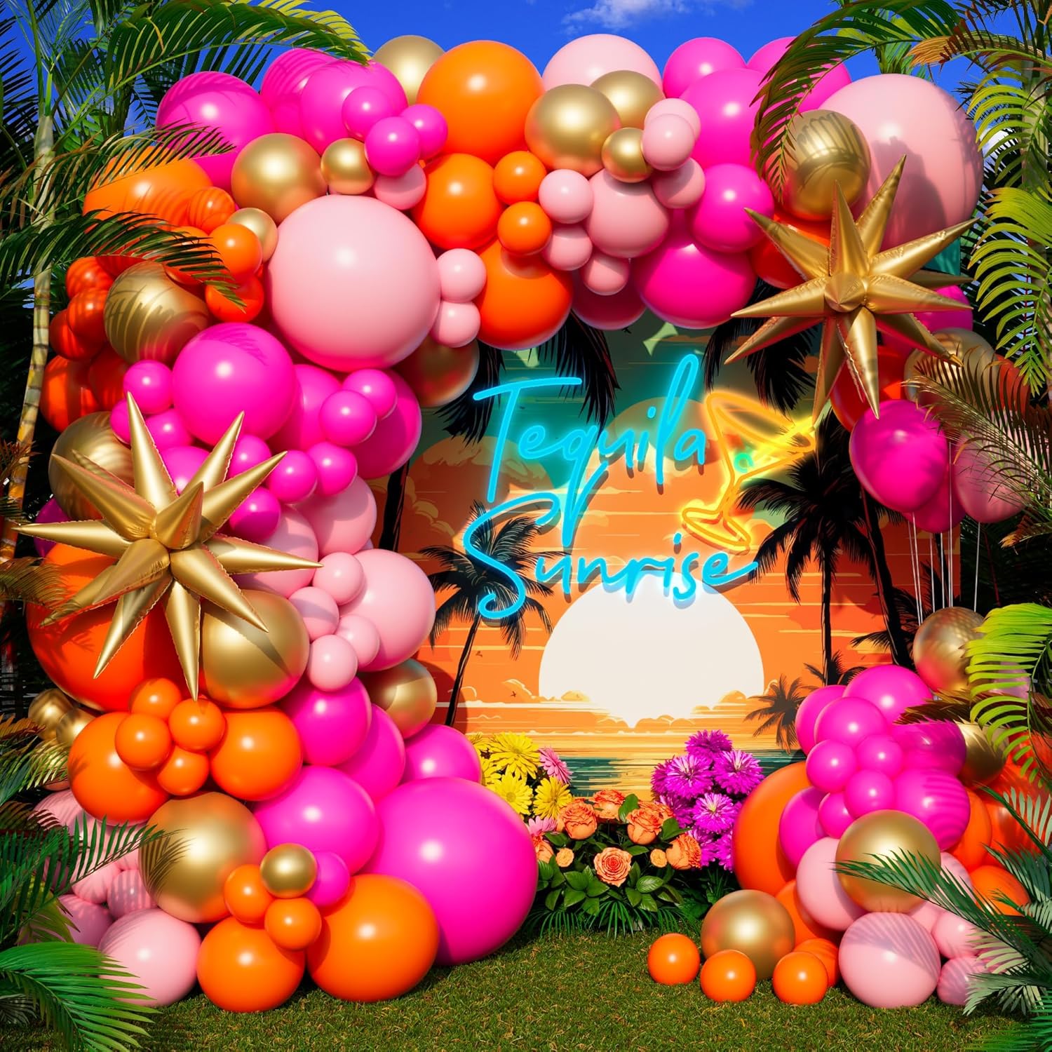 123Pcs Balon Lateks Warna Pink - Orange Lighting Decor ulasan dan harga