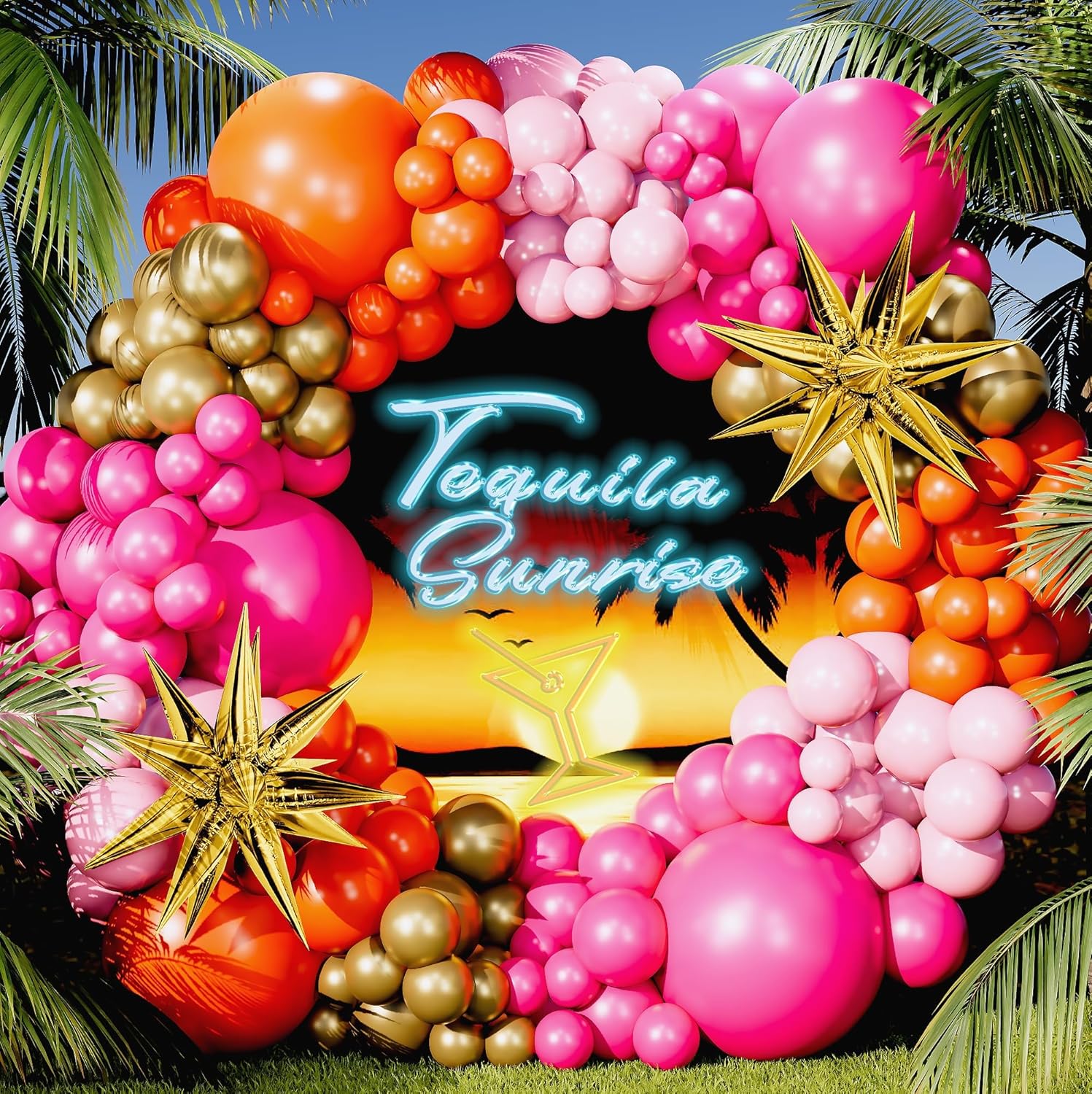 123Pcs Balon Lateks Warna Pink - Orange Lighting Decor ulasan dan harga
