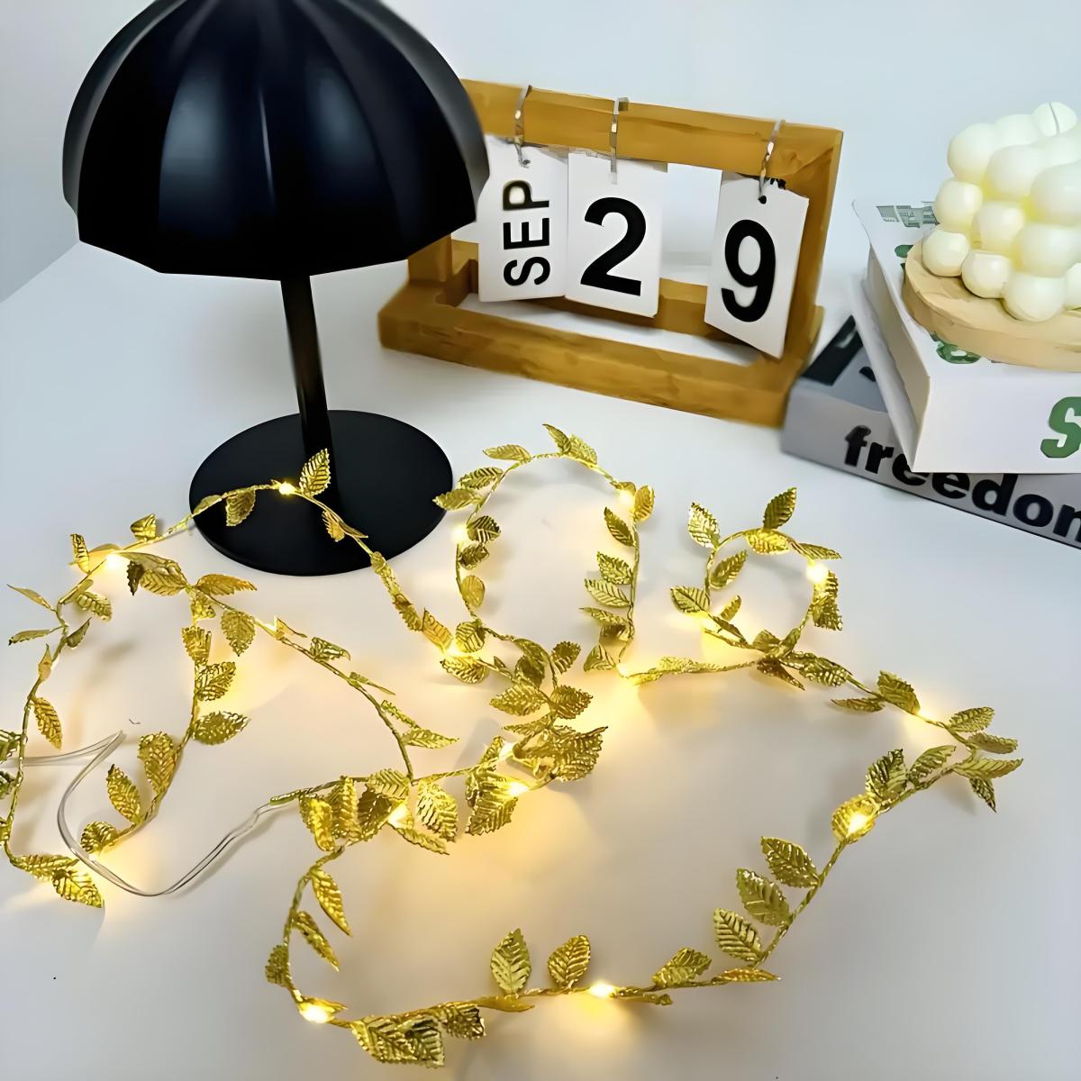 Lampu Peri Daun Emas Romantis  - Lighting Decoration For Diwali ulasan dan harga