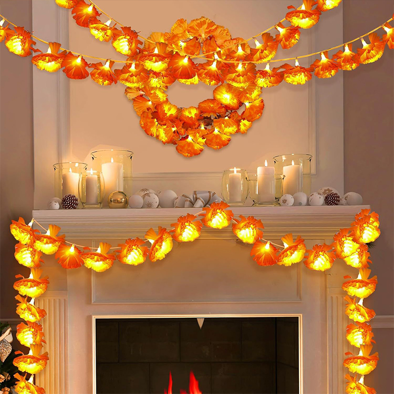 Mexican Marigold bunga buatan  - Lighting Decoration For Diwali ulasan dan harga