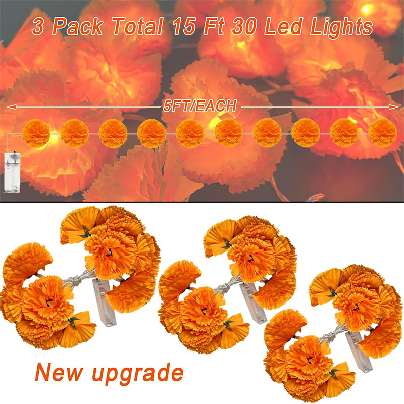 Mexican Marigold bunga buatan  - Lighting Decoration For Diwali ulasan dan harga