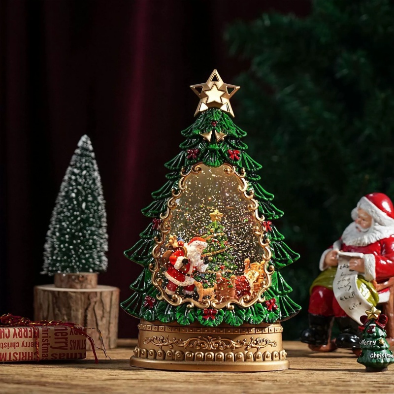 Kotak Musik Bola Salju Natal d - Home Decor Lighting Tree ulasan dan harga