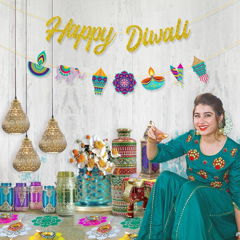Dekorasi Pesta Diwali Spanduk  - Lighting Decoration For Diwali ulasan dan harga