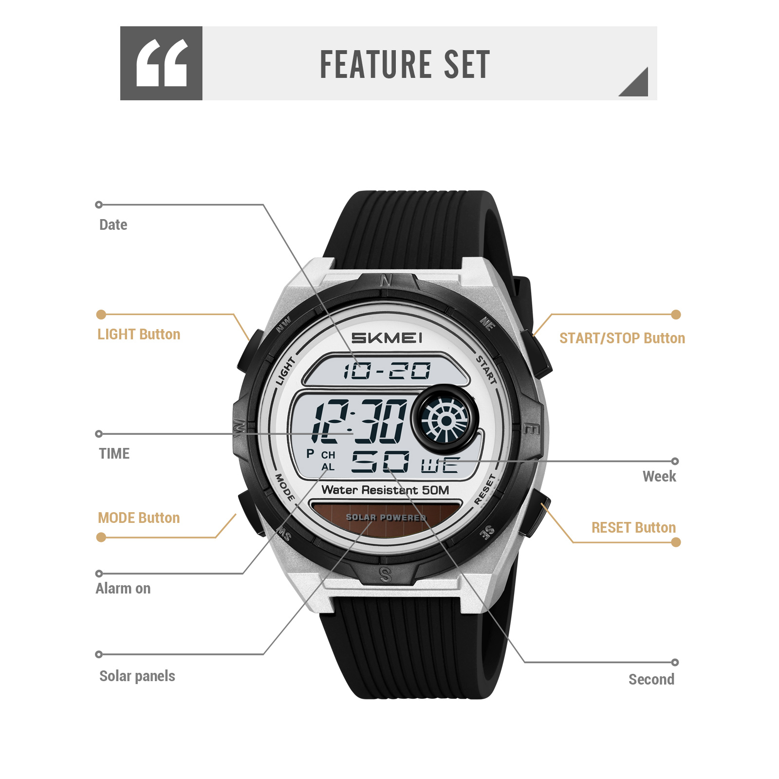 SKMEI 2436 Jam Tangan Digital  - Lantern Paper Solar ulasan dan harga