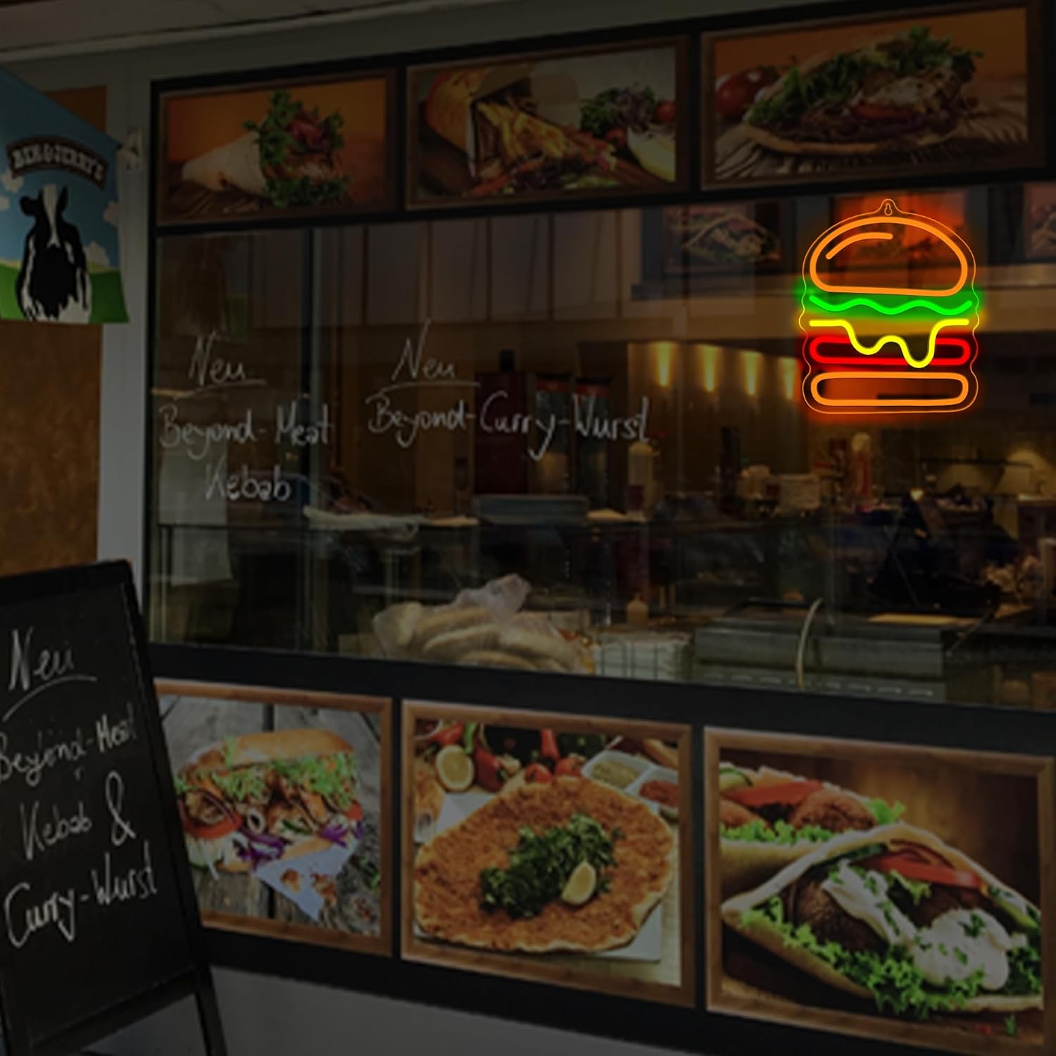 Lampu Neon Burger dengan Lampu - Lighting Home Decor Ideas ulasan dan harga