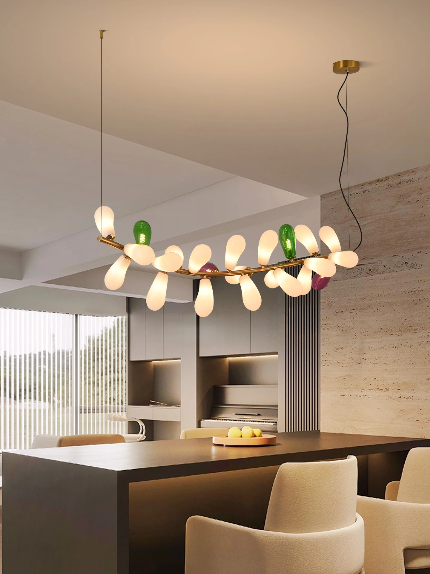 Lampu Gantung Kaca Bentuk Tete - Orange Lighting Decor ulasan dan harga