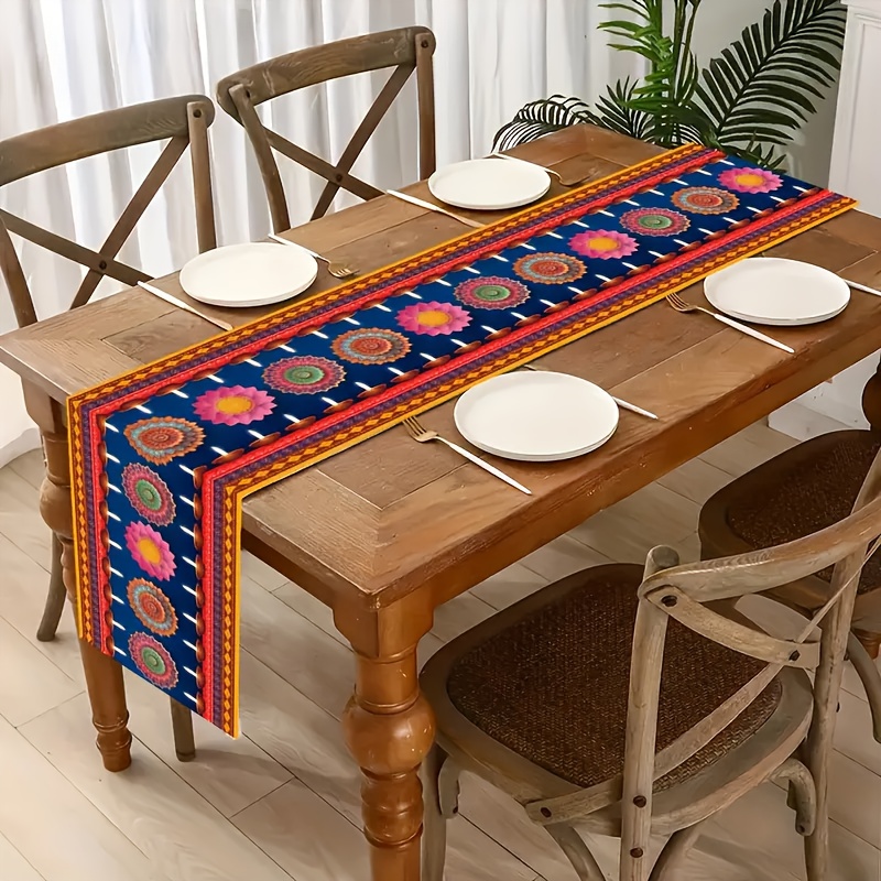 Taplak Meja Linen Motif Lampu  - Lighting Decoration For Diwali ulasan dan harga