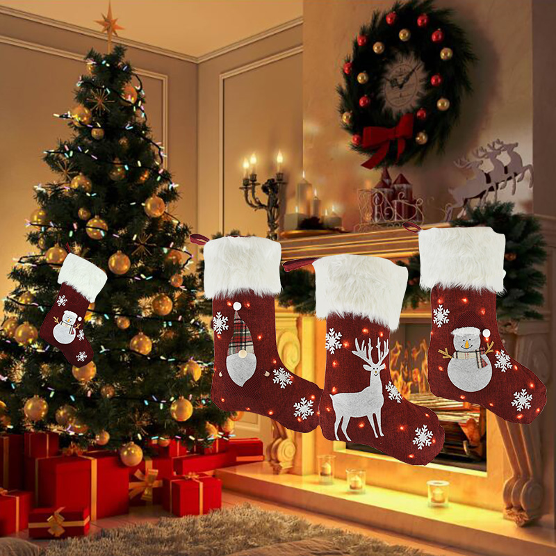 Kaus Kaki Natal dengan Lampu L - Home Decor Lighting Tree ulasan dan harga