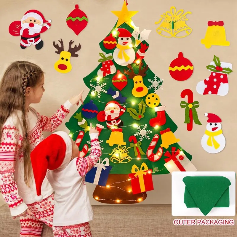 Pohon Natal Felt DIY dengan La - Home Decor Lighting Tree ulasan dan harga