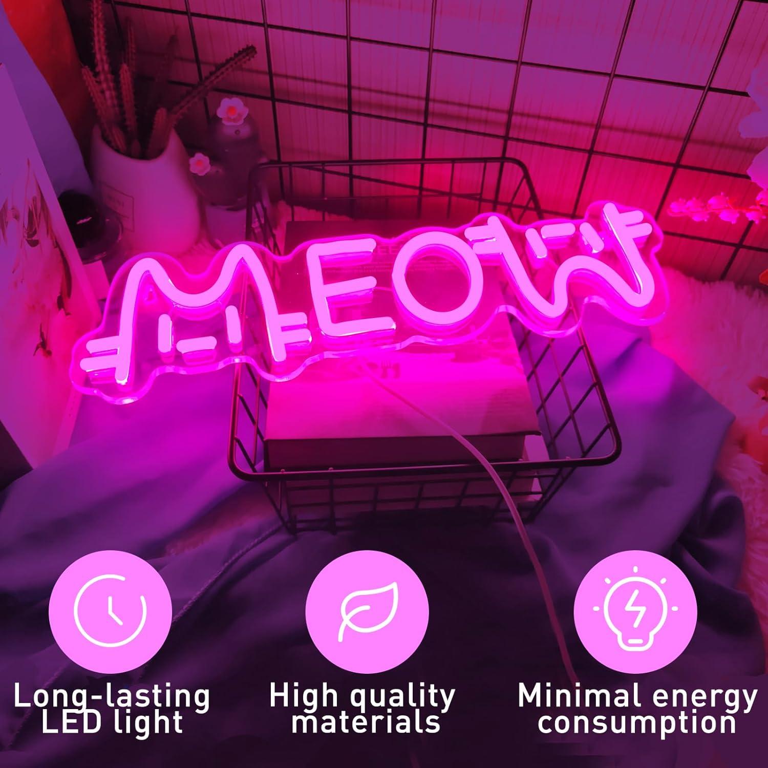 Lampu Neon LED Meow Bertenaga  - Lighting Decor Home ulasan dan harga