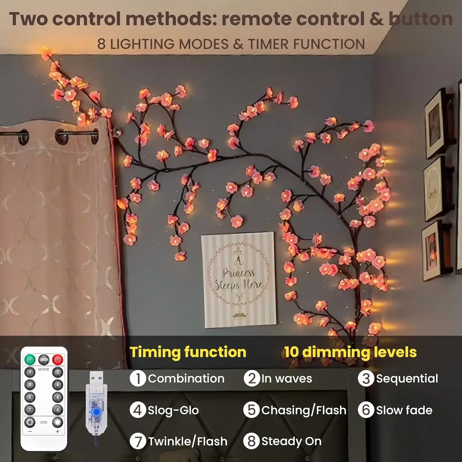 Lampu Cabang Pohon LED Ceri un - Home Decor Lighting Tree ulasan dan harga