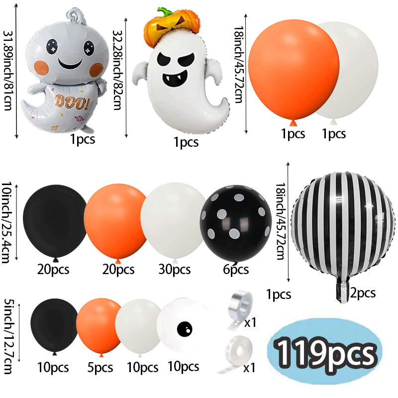 119Pcs Kit Balon Lengkung Hall - Orange Lighting Decor ulasan dan harga