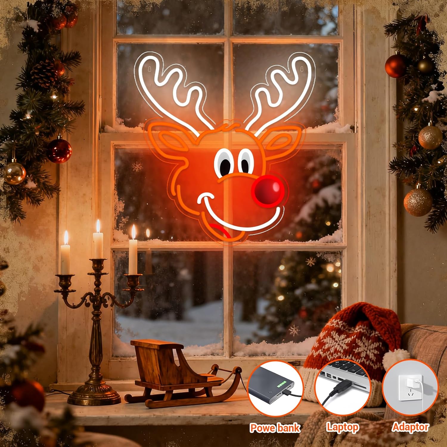 Lampu Neon Rusa Natal Lucu den - Lighting Home Decor Ideas ulasan dan harga