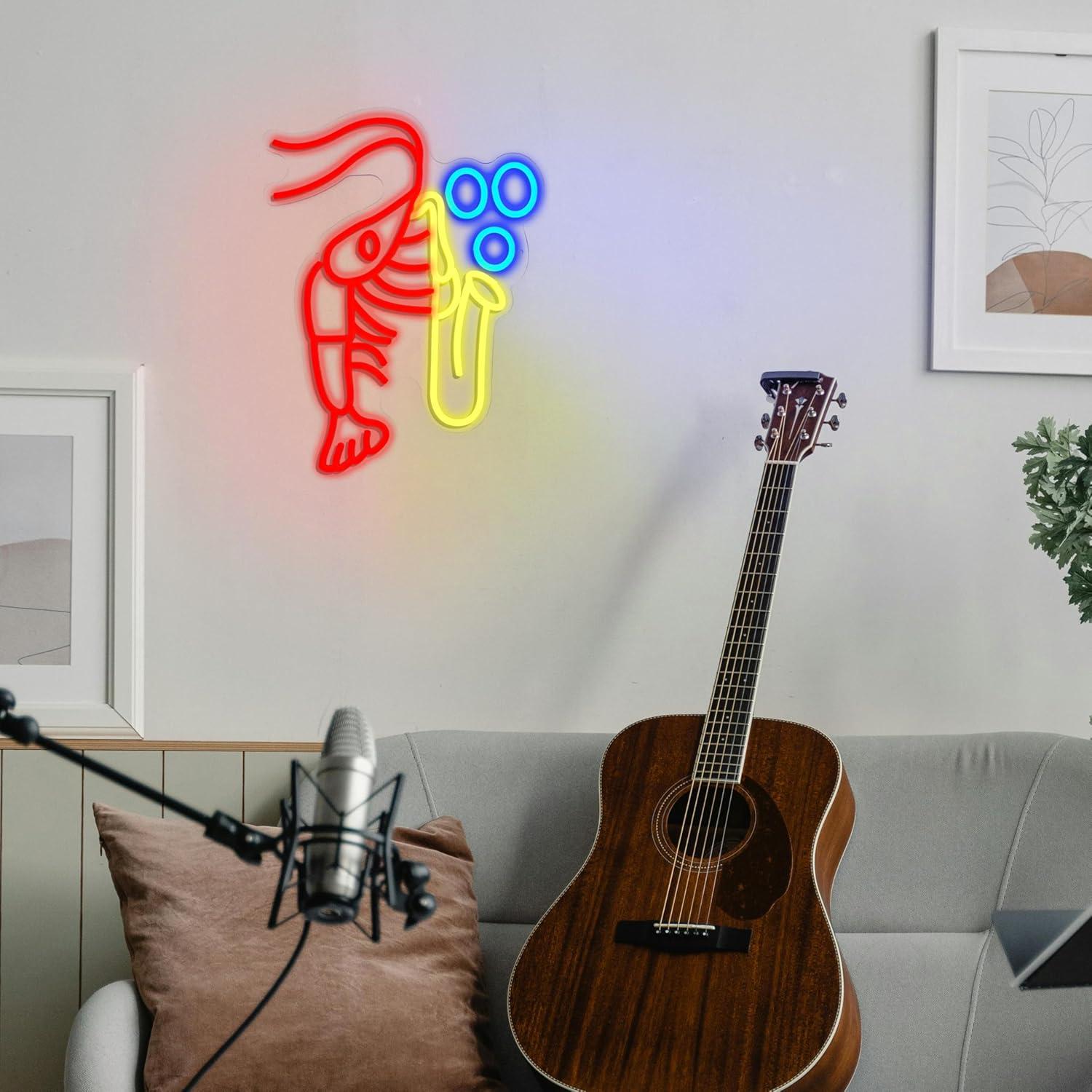 Lampu Neon Saxophone Lobster,  - Vintage Lighting Decor ulasan dan harga