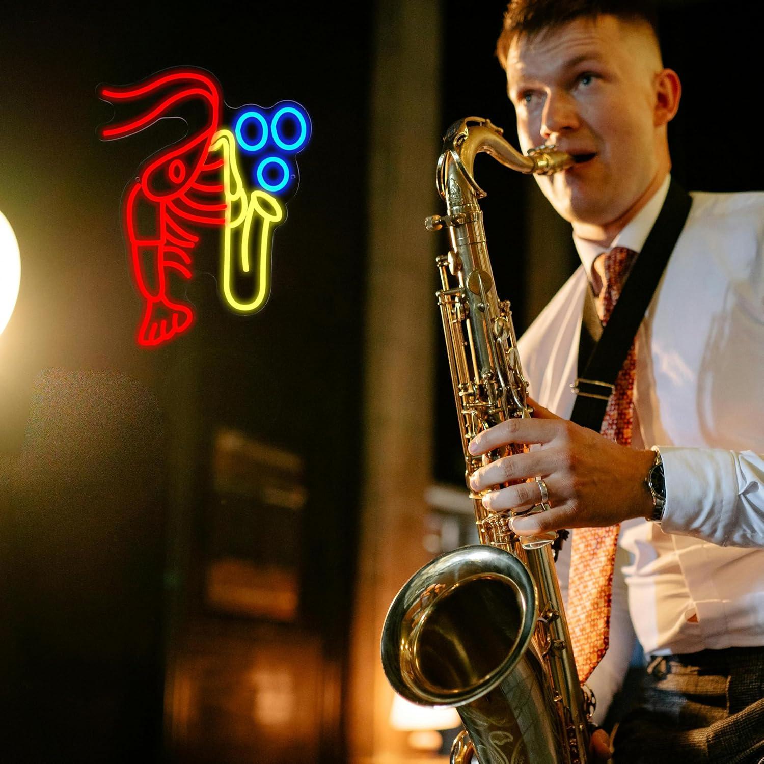 Lampu Neon Saxophone Lobster,  - Vintage Lighting Decor ulasan dan harga