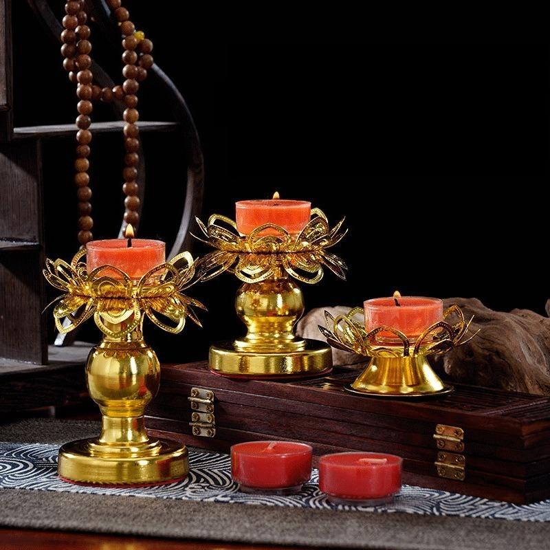 2 Buah Tempat Lilin Lotus Emas - Lighting Decoration For Diwali ulasan dan harga