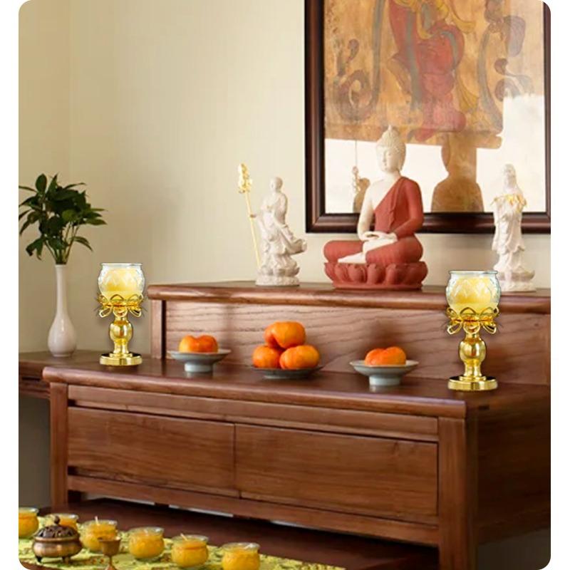 2 Buah Tempat Lilin Lotus Emas - Lighting Decoration For Diwali ulasan dan harga